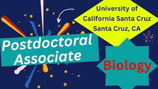 Postdoctoral Associate University of California Santa Cruz Santa Cruz CA [upl. by Lamdin981]