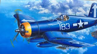 Vought F4U1D Corsair 132 scale Tamiya model kit [upl. by Asilehs]