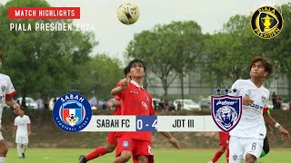 MATCH HIGHLIGHTS  SABAH FC 0  4 JDT III  PIALA PRESIDEN 2024 MATCH DAY 3 9524 [upl. by Dominica877]