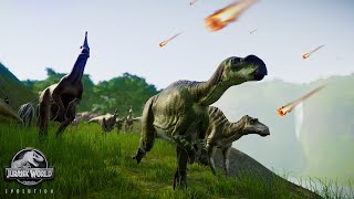 HADROSAURS Dinosaur STAMPEDE  METEOR CRASH  Jurassic World Evolution [upl. by Revorg]