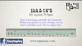 Jazz Saxophone Licks A1  Exercise 670bpm for alto sax baritone sax and Eb instruments [upl. by Pickford]