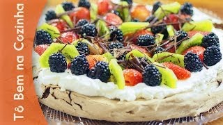 PAVLOVA DE CHOCOLATE com frutas  Receita de Pavlova Episódio 32 [upl. by Rysler]