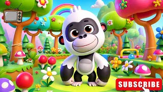 Sing along with Baby Gorilla  Kids song  Lil Bloom World Nursery Rhymes 🦍🌿🎶 [upl. by Adan268]