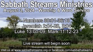 August 3 2024 Worship amp Word Service  Sabbath Streams Ministries [upl. by Manchester]