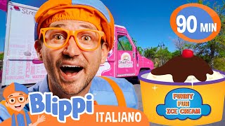 Blippi vende gelato al cioccolato al camioncino dei gelati  Blippi  Moonbug Kids  Cartoni Animati [upl. by Felder]