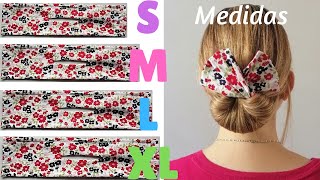 Banda para crear moño con diferentes medidas Fabric bun maker Measurements end of the video [upl. by Fraya185]