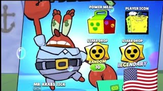 Mr Krabs and I opened the mega box Brawl Stars English [upl. by Nner]