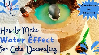 How to create REAL WATER EFFECT for Cake decorating Homemade Piping Gel [upl. by Alfred816]