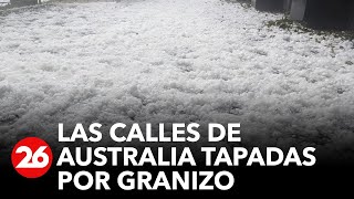 Las calles de Australia tapadas por granizo [upl. by Neleag670]