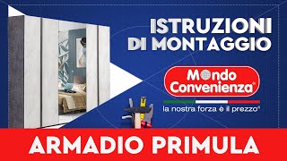 Istruzioni di montaggio Armadio Primula  MONDO CONVENIENZA [upl. by Ainosal939]