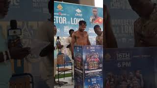 Samuel Quaye and Benjamin Lamptey both make weight for their Ghana super lightweight title clash [upl. by Enixam633]