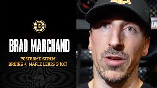 Marchand Reacts to Scoring OT Winner vs Toronto [upl. by Sievert]