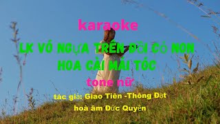 lk Vó Ngựa trên Đồi Cỏ Non  Hoa Cài mái Tóc karaoke tone nữ [upl. by Lennard]