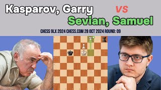 Garry Kasparov vs Samuel Sevian – Champions Showdown 9LX 2024 Round 9 [upl. by Aer690]