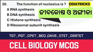 Cell Structure and Function of Cell Organelles  Cell Biology MCQS  OTET JTS LTR SSD TGT CBZ [upl. by Blatman]