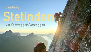 Climbing Stetinden via VestveggenVesteggen during midnight sun [upl. by Leseil]