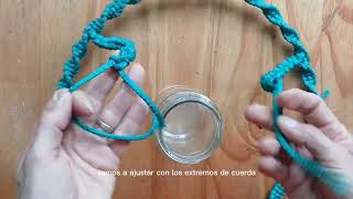 Colgante para frasco circular en macramé [upl. by Halyak422]