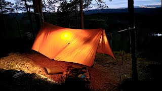 Hammock Camping In Snow And Strong Wind [upl. by Anaihs]