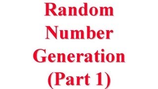 CSE5671326A Random Number Generation for Computer System Performance Evaluation [upl. by Bast]