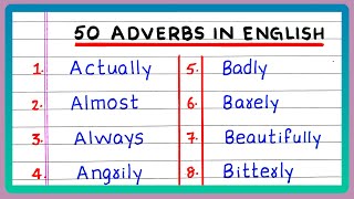 ADVERBS IN ENGLISH GRAMMAR  10  20  30  50 ADVERB WORDS IN ENGLISH [upl. by Nesmat532]