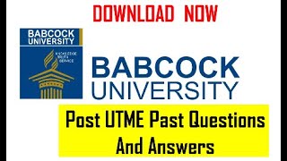 Babcock University Post UTME Past Questions and Answers [upl. by Lantha]