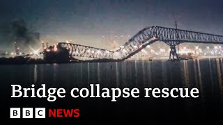 Baltimore bridge collapse triggers major rescue operation  BBC News [upl. by Prasad989]