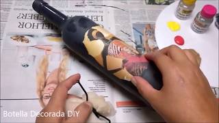 Como hacer Botella Decorada  DIY 2 [upl. by Dnomyad]