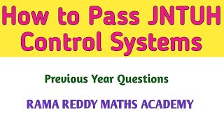 Control Systems JNTUH important Questions  How to pass CS  Control Systems  Part1 [upl. by Ecirehc]