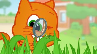 🔴 Cats Family in English  Looking for Insects Cartoon for Kids [upl. by Pliam]