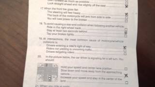 DMV Motorcycle Written Test Part 2  California May2012 [upl. by Reinald]