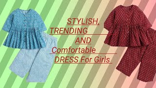 Stylish And Comfortable Dress For Girls  Baby Girl Dress Cutting and Stitching For Beginners 👗😱 [upl. by Alesram]