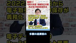 【最新】改正電子帳簿保存法・令４税制改正大綱より解説【税理士が解説】 Shorts [upl. by Yrahcaz940]