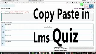 How to Copy Paste in LMS Quiz [upl. by Gelhar]