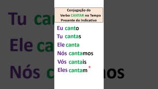 🌟Vem Aprender a Conjugar o Verbo Cantar nos Tempos Presente  Pretérito passado e Futuro shorts🌟 [upl. by Dame746]