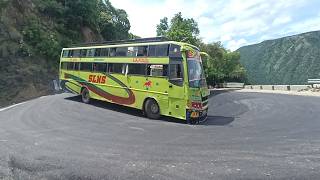 Tourist Bus And PikUp Van Turning Dhimbam Ghat Road Driving [upl. by Vasquez]