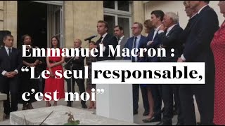 Emmanuel Macron  quotLe seul responsable cest moiquot [upl. by Adnac]