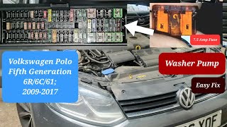 fuse location for windscreen wiper washer pump on VW POLO MK5 windshield volkswagenclub [upl. by Maram710]