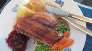 Danish Meatloaf with Bacon Recipe  Forloren Hare Mock Hare [upl. by Llerrehc]