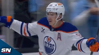 Oilers Ryan NugentHopkins Forces Turnover Before Burying OT Winner [upl. by Val]