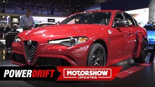 2019 Alfa Romeo Giulia amp Stelvio Quadrofoglio  4door Italians 2018 LA Auto Show  PowerDrift [upl. by Nomrej185]