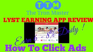 LYST  LYST EARNING APP REVIEW  How To Click Your Adds Daily [upl. by Selin]