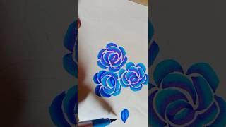 simple rose flower drawing with brush pen brush pen art [upl. by Shien]