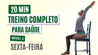 Treino Semanal Fácil SENTADO  SextaFeira  Nível 1  Sedentários e Idosos  Exercícios para Idosos [upl. by Zara]