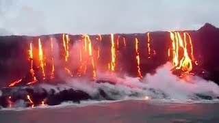 quotLa Palma Volcano Eruptionquot finally LAVA reaches ocean Sep2021  SPAIN  shockwave [upl. by Aihsened]