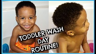 LITTLE BLACK BOYS NEED A WASH DAY TOO  NATURAL HAIR TODDLER WASH ROUTINE [upl. by Aliber]