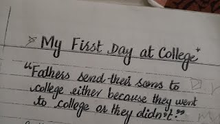 Essay on My first day at College for 2nd year with quotations  my first day at College [upl. by Hew]