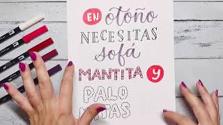 Tutorial lettering palabras de otoño Descarga la plantilla gratuita para practicar [upl. by Brenan393]