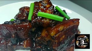 Glazed pork belly Pork belly in black bean sauce [upl. by Annaxor]