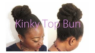 CHEVEUX CREPUS 4C  Tuto coiffure Kinky Top Bun en 5 mn [upl. by Rosemari]