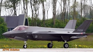 4K Netherlands AF F35s Morning Wave Takeoff at Leeuwarden [upl. by Ayekehs]